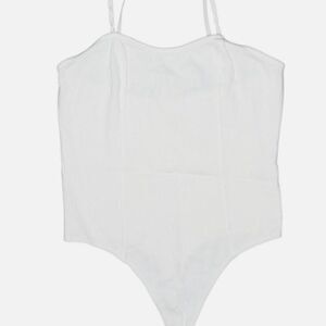 NWT Open Edit Women White Bodysuit M